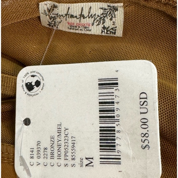 Free People Night Rhythm Corset Bodysuit Bronze Size Medium NWT - Picture 10 of 13